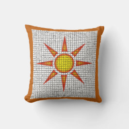 Cojín Decorativo Sunshine Naranja Amarillo Sol Mosaico Suroeste