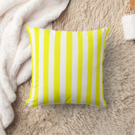 Cojín Decorativo Sunshine Yellow and White Striped Print