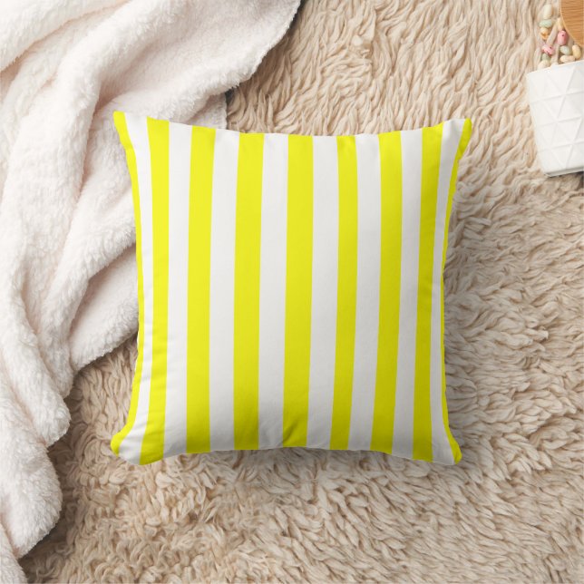 Cojín Decorativo Sunshine Yellow and White Striped Print (Manta)