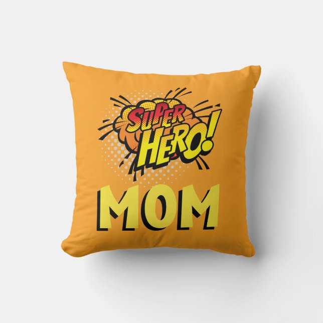 Cojín Decorativo Super Hero Mom Comics Style (Anverso)