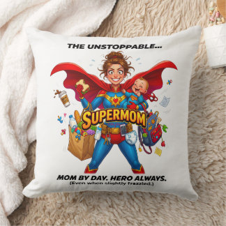 Cojín Decorativo Super Mamá Divertido Día de la Madre 