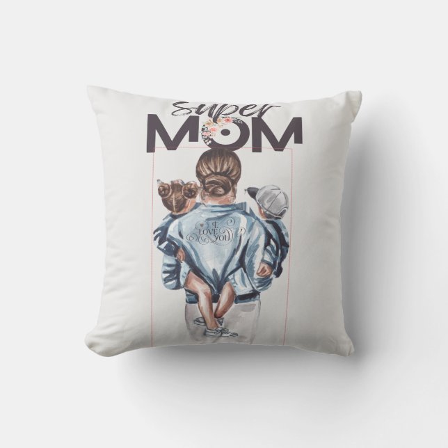 Cojín Decorativo Super Maman - Coussin Décoratif (Anverso)