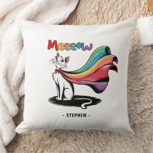 Cojín Decorativo Súper Mieow Gato - Gato del orgullo del Cabo arcoi