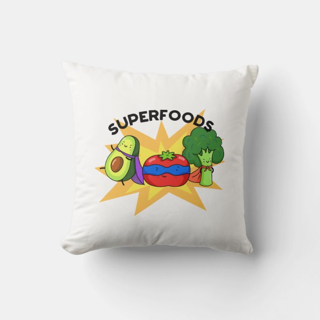 Cojín Decorativo Superfood Divertido bollo vegetal (Anverso)
