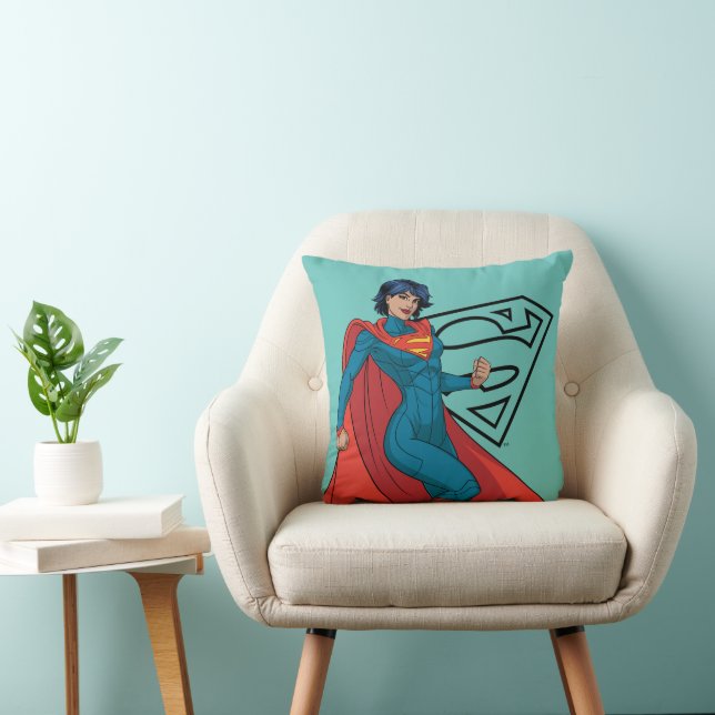 Cojín Decorativo Supergirl abusando de un traje azul (Silla)