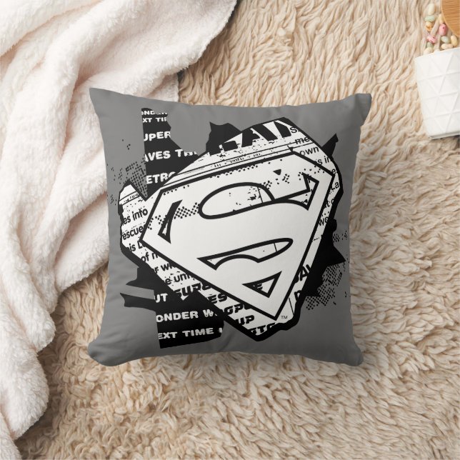 Cojín Decorativo Supergirl Newsprint S-Shield (Manta)