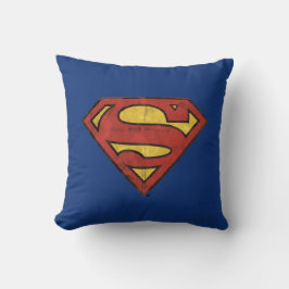 Cojín Decorativo Superman S-Shield | Logotipo de esquema negro grue