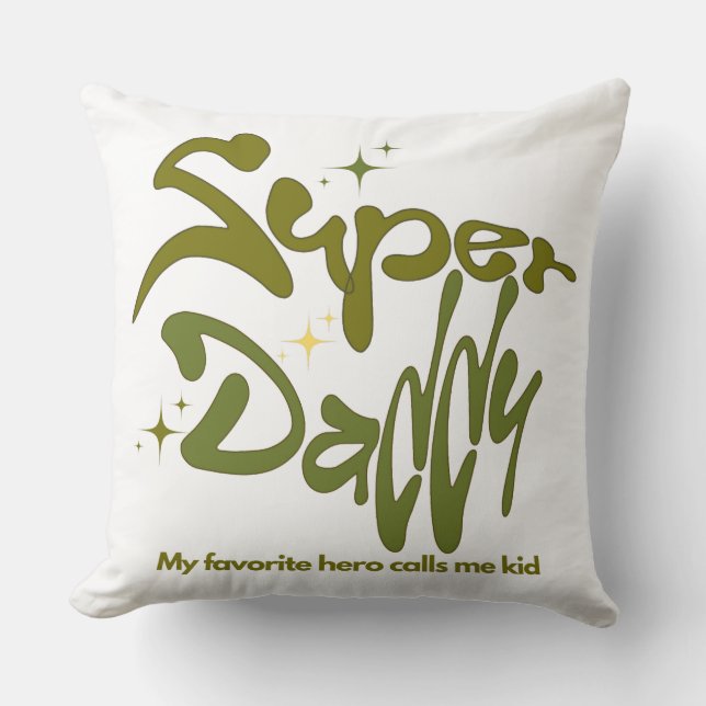 Cojín Decorativo Superpapá Héroe para Niños (Anverso)