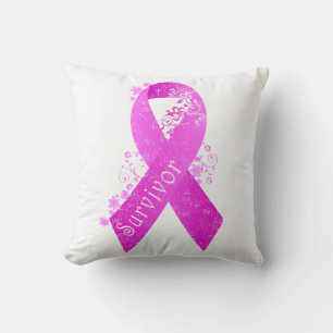 Cojín Decorativo Superviviente del cáncer de mama Vintage