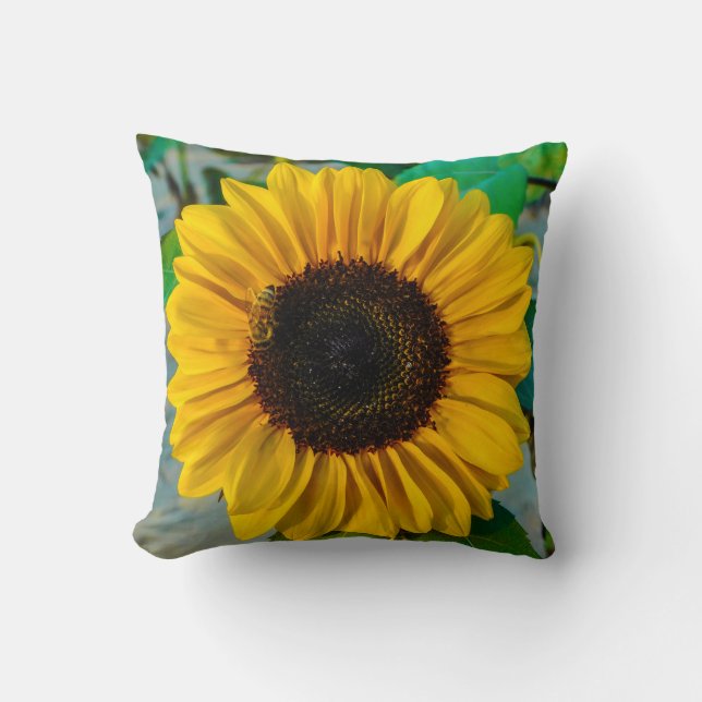 Cojín Decorativo Supremo del girasol (Anverso)