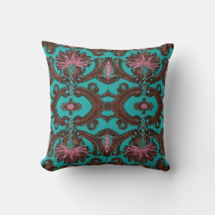 Cojín Decorativo Sur Cowgirl Pink Turquoise Western Country