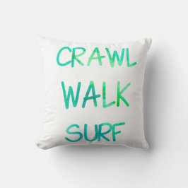 Cojín Decorativo Surf Caminata con fuente verde