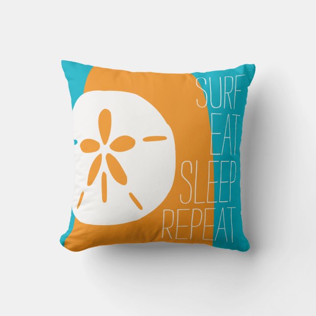 Cojín Decorativo Surf Eat Sleep Repetir (Anverso)