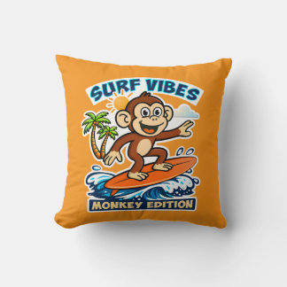 Cojín Decorativo Surf vibes - monkey edition