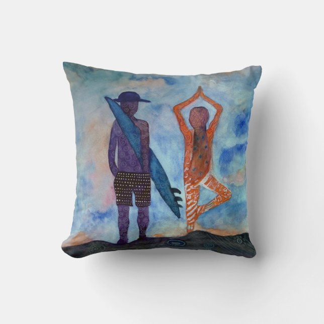 Cojín Decorativo Surf Yoga Sunset Fairy Drawing Throth Cushion (Anverso)