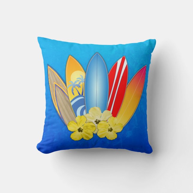 Cojín Decorativo Surfboard E Hibiscus (Anverso)