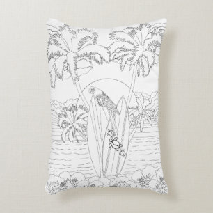 Cojín Decorativo Surfboards para la playa Pilar dorada adulto