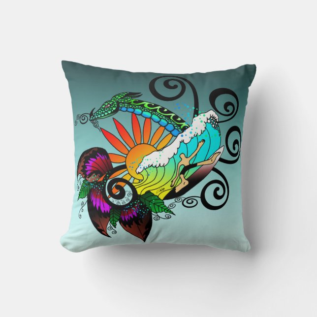 Cojín Decorativo Surfer Dude Personalizado (Anverso)