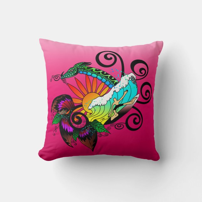 Cojín Decorativo Surfer Dude Personalizado (Anverso)