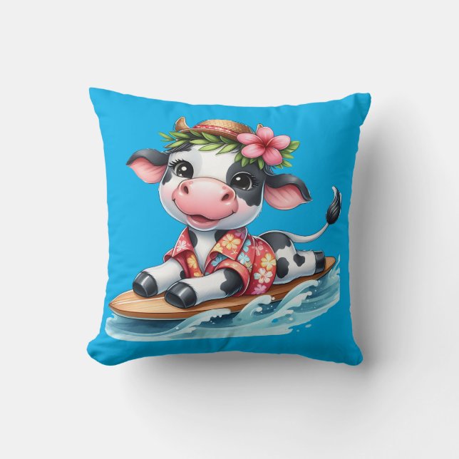 Cojín Decorativo Surfing Baby Cow (Anverso)