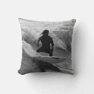 Cojín Decorativo Surfing The Waves Grayscale