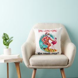 Cojín Decorativo Surfing Tropical con Flamingo y Vacaciones