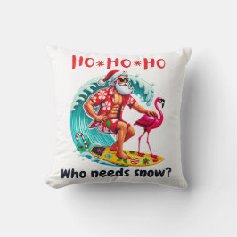 Cojín Decorativo Surfing Tropical con Flamingo y Vacaciones