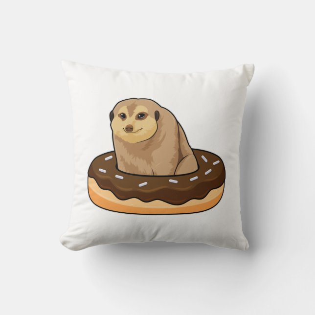 Cojín Decorativo Suricata con Donut (Anverso)
