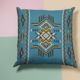 Cojín Decorativo Suroeste Azul Y Amarillo