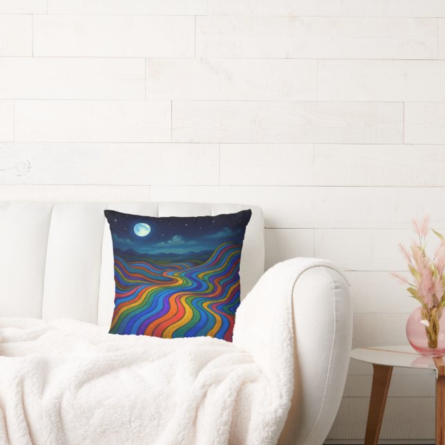 Cojín Decorativo Surreal Dreamscape Moonlight Rainbow Land (Sofá)