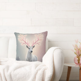 Cojín Decorativo Surreal Pink Antler Reindeer Pillow
