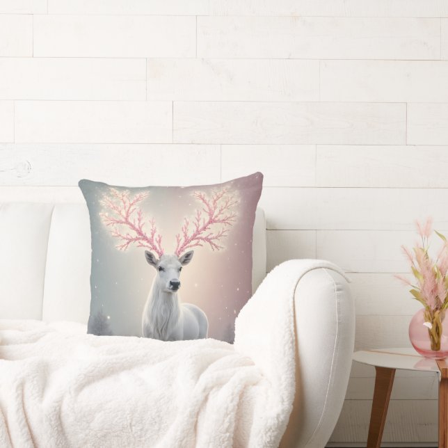 Cojín Decorativo Surreal Pink Antler Reindeer Pillow (Sofá)