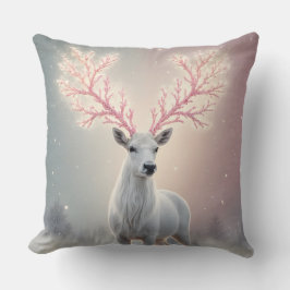 Cojín Decorativo Surreal Pink Antler Reindeer Pillow