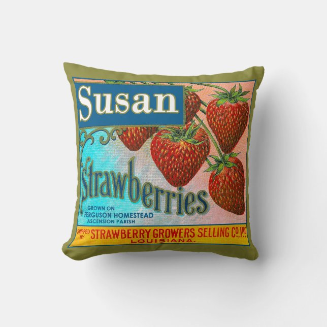Cojín Decorativo Susan Strawberries (Anverso)