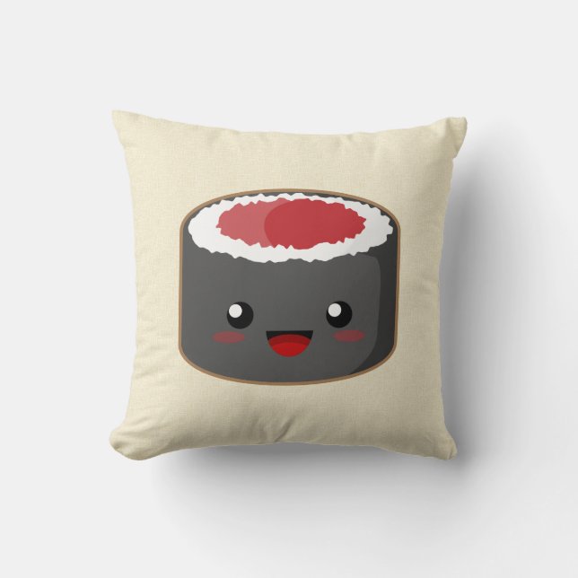 Cojín Decorativo Sushi de Kawaii (Anverso)