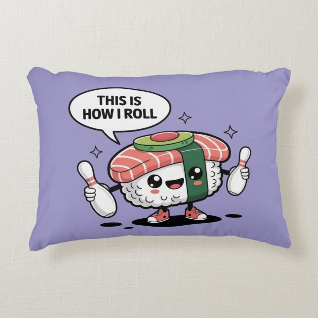 Cojín Decorativo Sushi kawaii con bolas (Anverso)