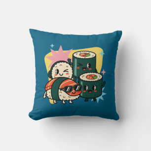 Cojín Decorativo Sushi Kawaii Retro Comida Japonesa Monada
