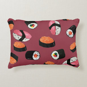 Cojín Decorativo Sushi Onigiri Rolls: Ilustracion sin mar