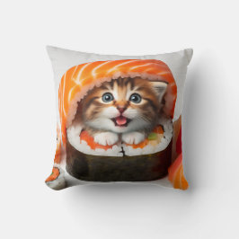Cojín Decorativo Sushi with a cat adorable colorful