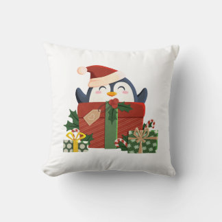 Cojín Decorativo Süßer Pinguin wünscht frohe Weihnachten