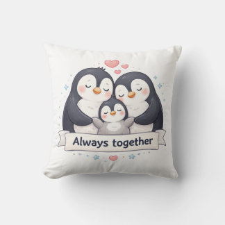 Cojín Decorativo Süßes Pinguinfamilie Dekokissen - Always Together