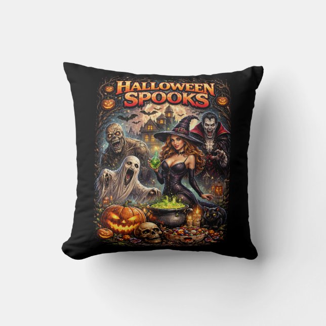 Cojín Decorativo Sustos de Halloween (Anverso)