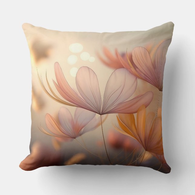 Cojín Decorativo "Susurro otoñal: una macro sinfonía de Petales" (Anverso)