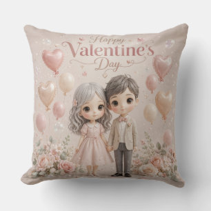Cojín Decorativo Susurros de Corazón en Rosa Pastel