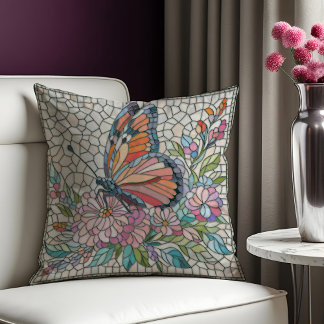 Cojín Decorativo Susurros de flores - Arte de mosaico