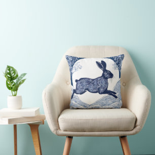 Cojín Decorativo Susurros de invierno de liebre mágica