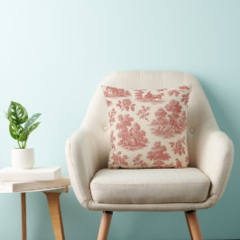 Cojín Decorativo Susurros de la campiña - Píldora rojiza de tela ro
