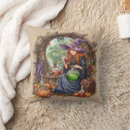 Cojín Decorativo Susurros de Magia, Bruja Hermosa y su Poción