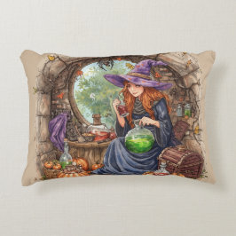 Cojín Decorativo Susurros de Magia, Bruja Hermosa y su Poción