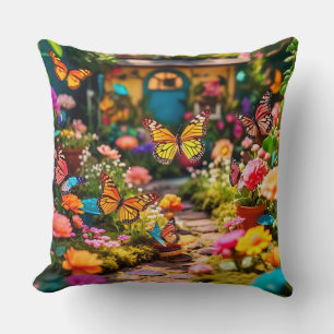 Cojín Decorativo Susurros de maravilla - Jardín de mariposas colori